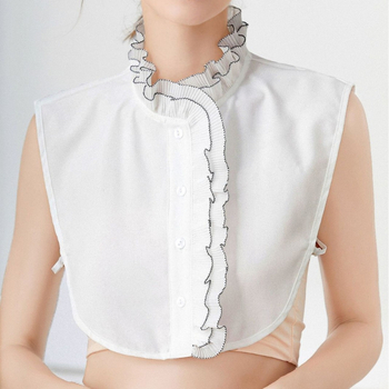 Διασυνοριακό Amazon American-Style Chiffon Double Layer Ruffle Fake Collar Πολυχρηστικός γιακάς πουκάμισου με διακοσμητική βάση για την άνοιξη και το φθινόπωρο