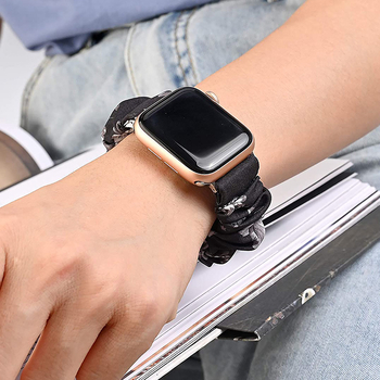 Градиентен цвят, подходящ за iWatch, Apple Watch, лента за коса, Samsung 20 мм, спортна каишка за дебело черво, плетена, моден модел