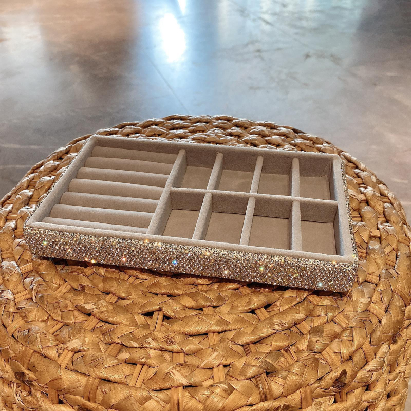 Didelės talpos skyriaus papuošalų apdailos dėžutė, lengva, prabangi papuošalų dėžutė, namų vitrina, auskarai, žiedai, karoliai, deimantų laikymo dėžutė