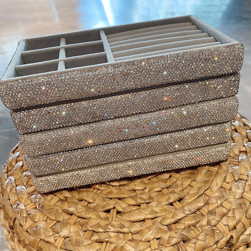 Didelės talpos skyriaus papuošalų apdailos dėžutė, lengva, prabangi papuošalų dėžutė, namų vitrina, auskarai, žiedai, karoliai, deimantų laikymo dėžutė