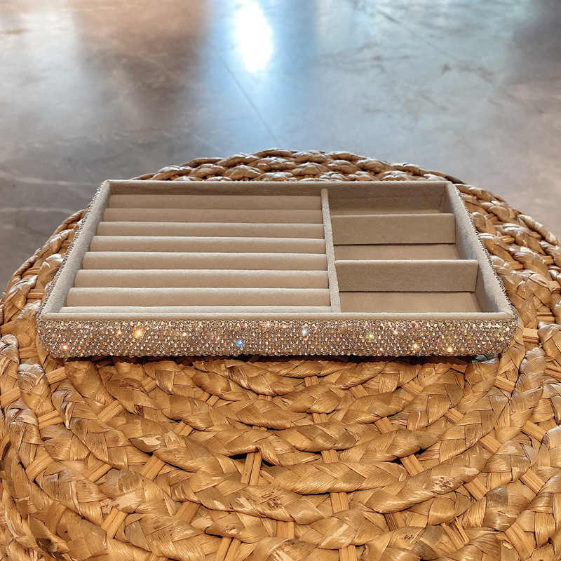 Didelės talpos skyriaus papuošalų apdailos dėžutė, lengva, prabangi papuošalų dėžutė, namų vitrina, auskarai, žiedai, karoliai, deimantų laikymo dėžutė