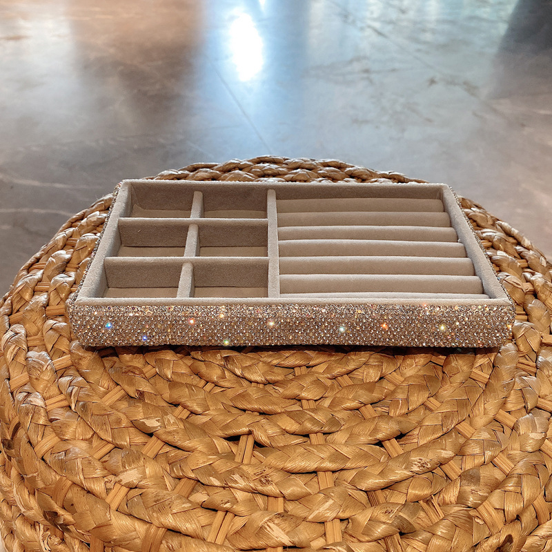 Didelės talpos skyriaus papuošalų apdailos dėžutė, lengva, prabangi papuošalų dėžutė, namų vitrina, auskarai, žiedai, karoliai, deimantų laikymo dėžutė