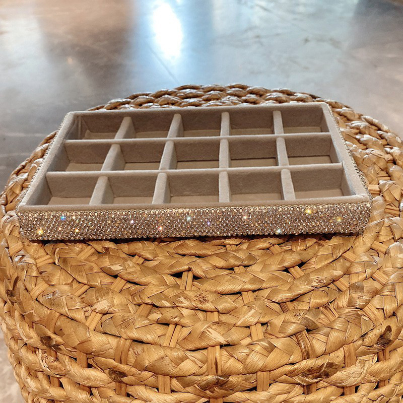 Didelės talpos skyriaus papuošalų apdailos dėžutė, lengva, prabangi papuošalų dėžutė, namų vitrina, auskarai, žiedai, karoliai, deimantų laikymo dėžutė