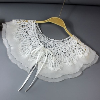 Παπιγιόν διαλυτό στο νερό, ελαφρύς γιακάς διαλυτός στο νερό, αξεσουάρ ένδυσης, ψεύτικος γιακάς, κοίλο σάλι από δαντέλα για εξωτερικά ρούχα