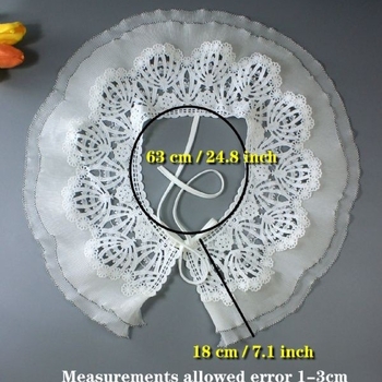 Παπιγιόν διαλυτό στο νερό, ελαφρύς γιακάς διαλυτός στο νερό, αξεσουάρ ένδυσης, ψεύτικος γιακάς, κοίλο σάλι από δαντέλα για εξωτερικά ρούχα