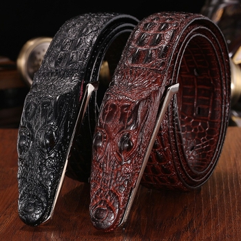 Curea de piele pentru bărbați cu cataramă anti-cap de crocodil, curea de afaceri la modă, la modă, populară pentru bărbați, curea de noapte, outlet de fabrică