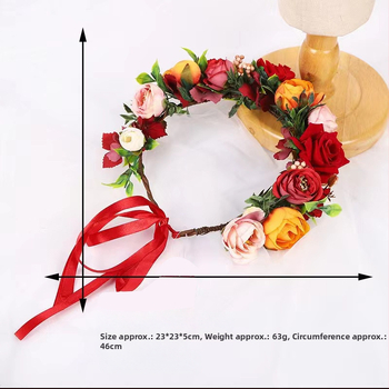 2023 διασυνοριακά για την Ευρώπη και τις Ηνωμένες Πολιτείες δημοφιλής κορδέλα με τριαντάφυλλο Mori ρετρό νυφικό στεφάνι κόμμωσης για γυναίκες χονδρικής