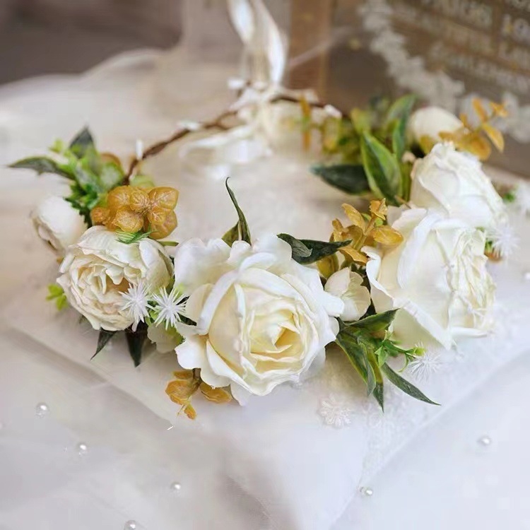 2023 m. tarpvalstybinė prekyba Europai ir Jungtinėms Valstijoms, populiari rožių galvos juosta „Mori“ retro nuotakos vainiko galvos apdangalas, plaukų juosta moterims, didmeninė prekyba