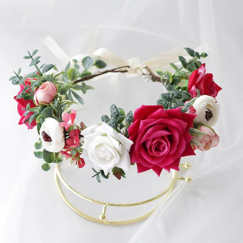 2023 m. tarpvalstybinė prekyba Europai ir Jungtinėms Valstijoms, populiari rožių galvos juosta „Mori“ retro nuotakos vainiko galvos apdangalas, plaukų juosta moterims, didmeninė prekyba