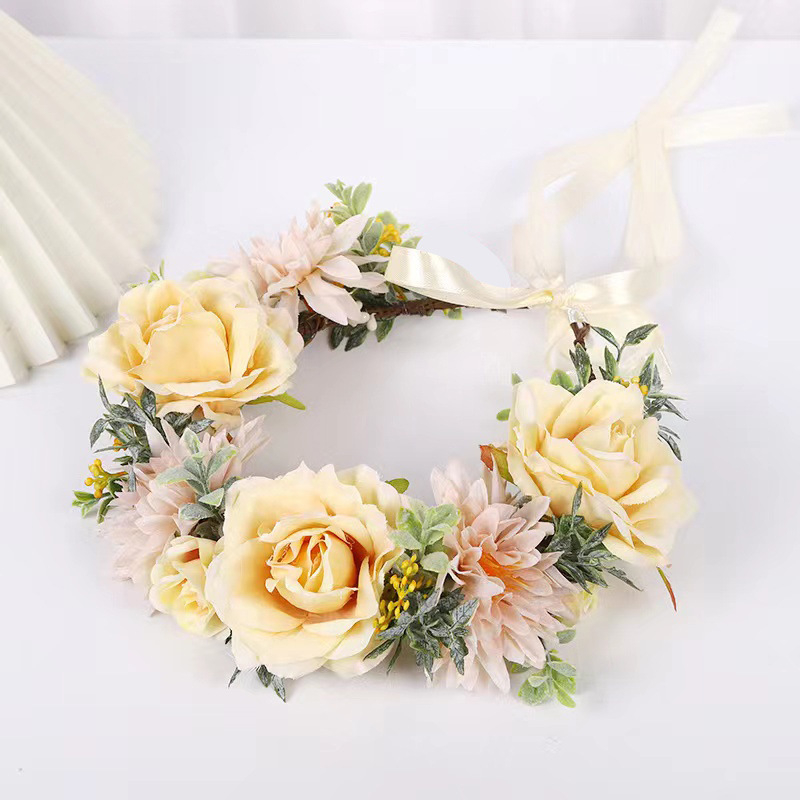 2023 m. tarpvalstybinė prekyba Europai ir Jungtinėms Valstijoms, populiari rožių galvos juosta „Mori“ retro nuotakos vainiko galvos apdangalas, plaukų juosta moterims, didmeninė prekyba