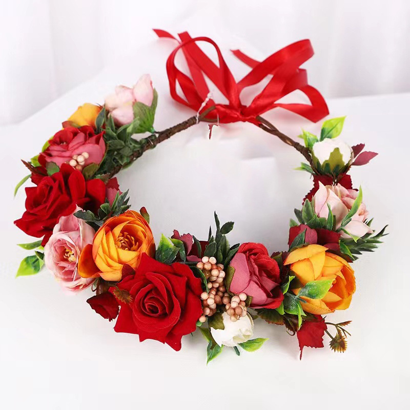 2023 m. tarpvalstybinė prekyba Europai ir Jungtinėms Valstijoms, populiari rožių galvos juosta „Mori“ retro nuotakos vainiko galvos apdangalas, plaukų juosta moterims, didmeninė prekyba