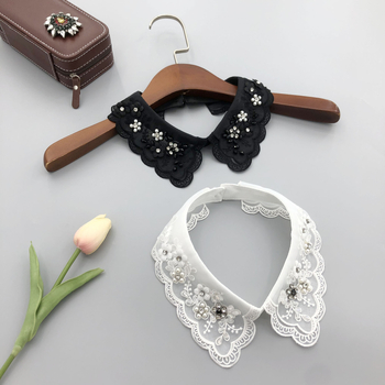 Gamykloje tiekiami nauji moteriški rudens ir žiemos nagų karoliukai su cirkonio krištoliniais marškiniais, netikra apykakle, pavasario ir rudens retro stiliaus netikra apykaklė, aksesuarai.