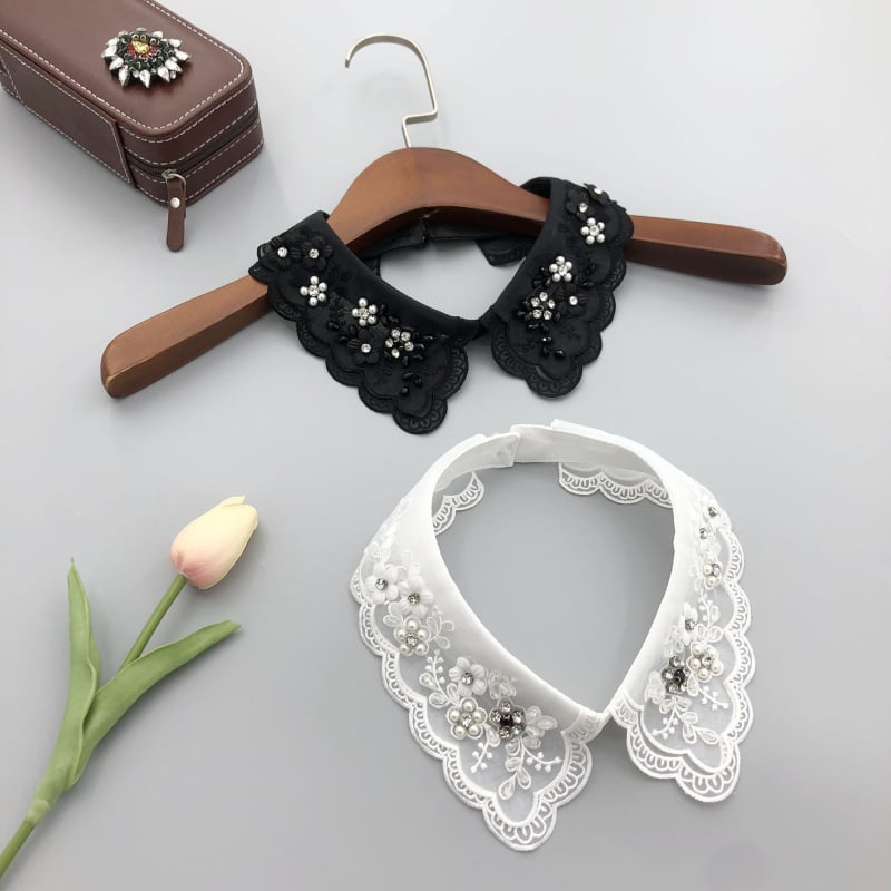 Gamykloje tiekiami nauji moteriški rudens ir žiemos nagų karoliukai su cirkonio krištoliniais marškiniais, netikra apykakle, pavasario ir rudens retro stiliaus netikra apykaklė, aksesuarai.