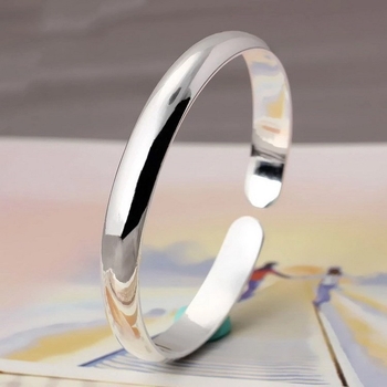 9999 hõbedane avatud sile keiserliku konkubiini hõbedane käevõru lihtne moodne sile hõbedane käevõru naiste käevõru tehasepood