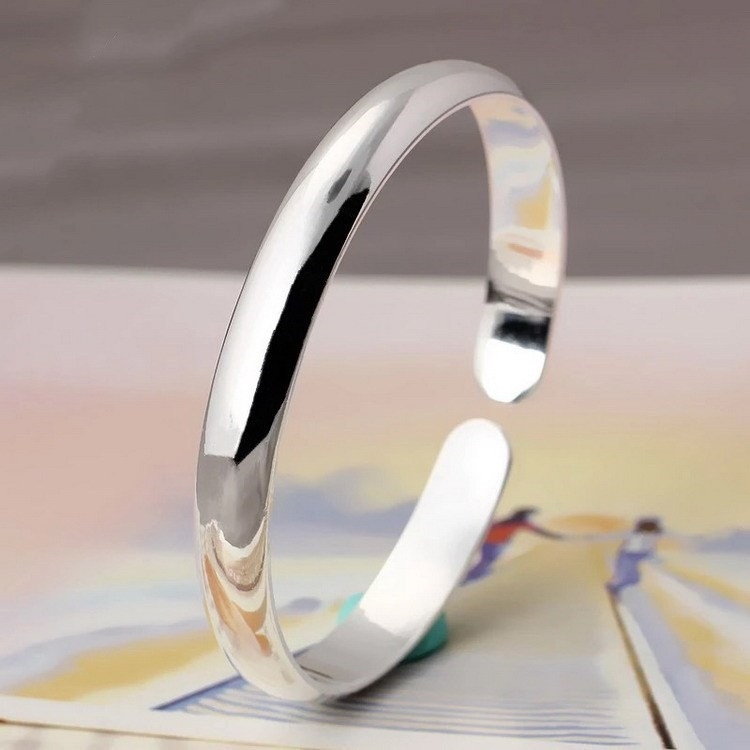 9999 hõbedane avatud sile keiserliku konkubiini hõbedane käevõru lihtne moodne sile hõbedane käevõru naiste käevõru tehasepood