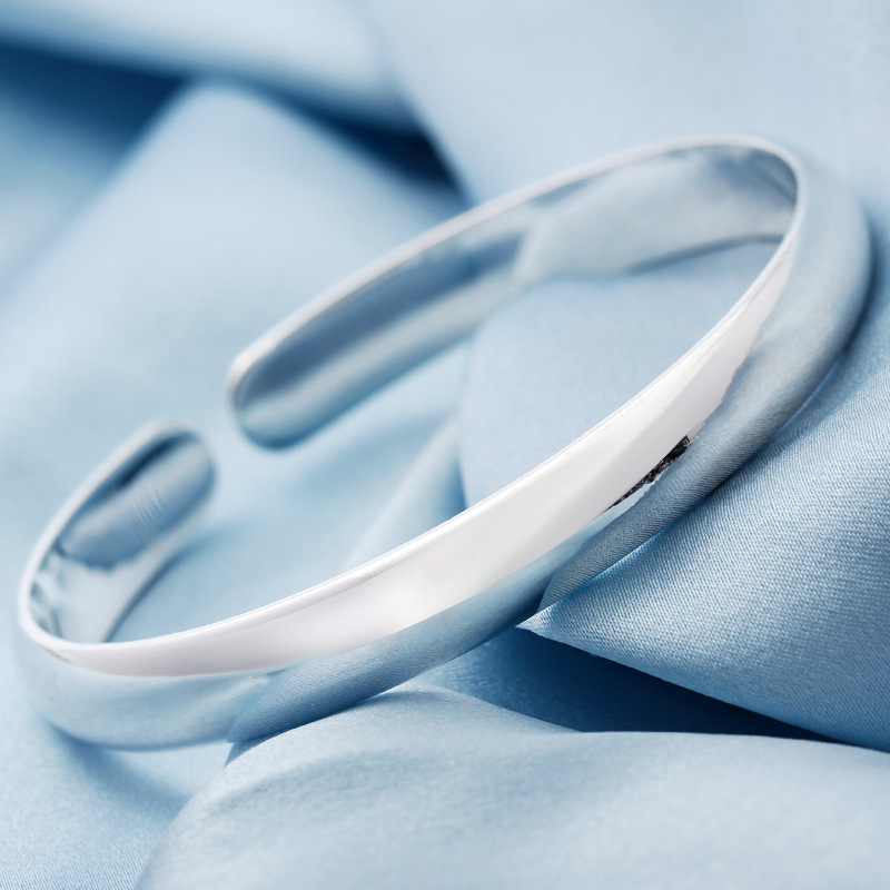 9999 hõbedane avatud sile keiserliku konkubiini hõbedane käevõru lihtne moodne sile hõbedane käevõru naiste käevõru tehasepood