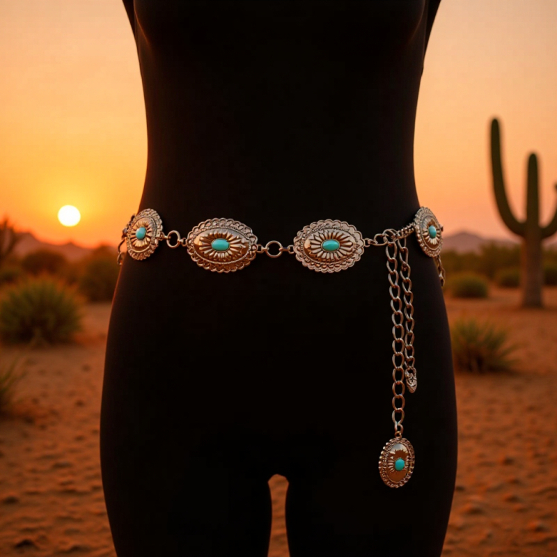 „Amazon Cross-Border“ populiari juosmens grandinėlė su turkio spalvos inkrustuota etninio stiliaus raižyta retro kelnių juosta, dekoratyvinė juosmens juosta