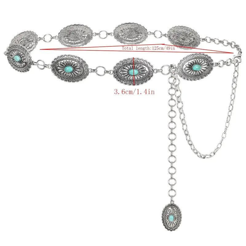 „Amazon Cross-Border“ populiari juosmens grandinėlė su turkio spalvos inkrustuota etninio stiliaus raižyta retro kelnių juosta, dekoratyvinė juosmens juosta