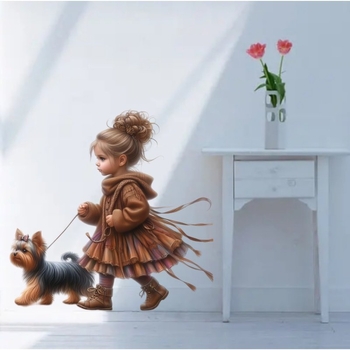 A18 Χαριτωμένο Αγαπημένο Moe Μωρό και Moe Κατοικίδιο Σκύλος Ζεστό Αυτοκόλλητο Υπνοδωμάτιο Παιδικό Δωμάτιο Διακόσμηση Τοίχου Αυτοκόλλητο Ντουλάπα