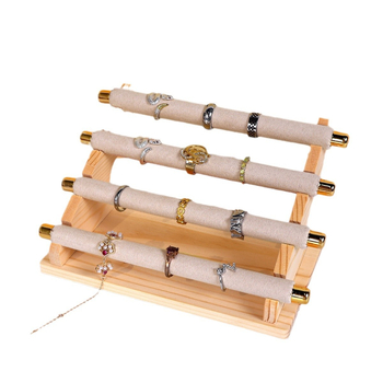 Suport de bijuterii Design, suport detașabil în trepte, bej, suport de depozitare detașabil, suport de depozitare pentru inele de bijuterii, suport de bijuterii