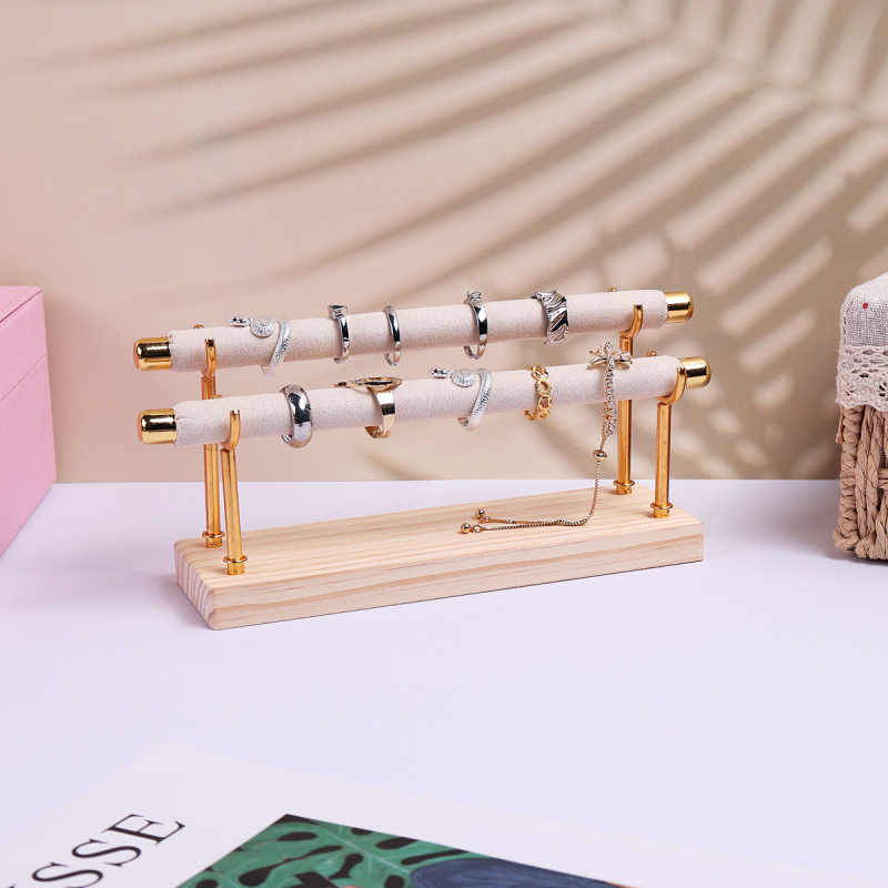 Suport de bijuterii Design, suport detașabil în trepte, bej, suport de depozitare detașabil, suport de depozitare pentru inele de bijuterii, suport de bijuterii