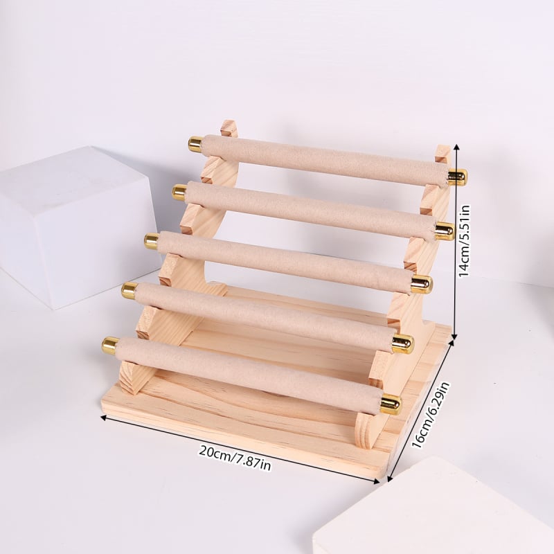 Suport de bijuterii Design, suport detașabil în trepte, bej, suport de depozitare detașabil, suport de depozitare pentru inele de bijuterii, suport de bijuterii