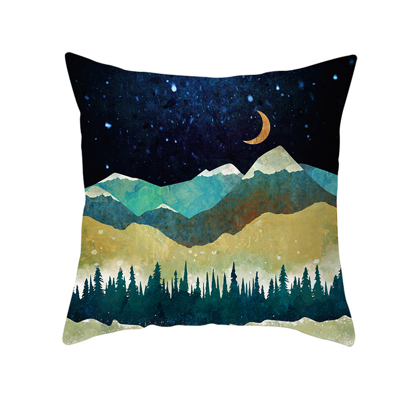 Pernă decorativă Amazon Home, en-gros, 2023, scandinavă, cu linii aurii, peisaj geometric, față de pernă cu piele de piersică