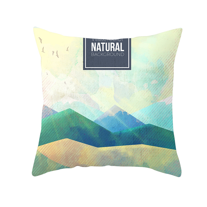 Pernă decorativă Amazon Home, en-gros, 2023, scandinavă, cu linii aurii, peisaj geometric, față de pernă cu piele de piersică