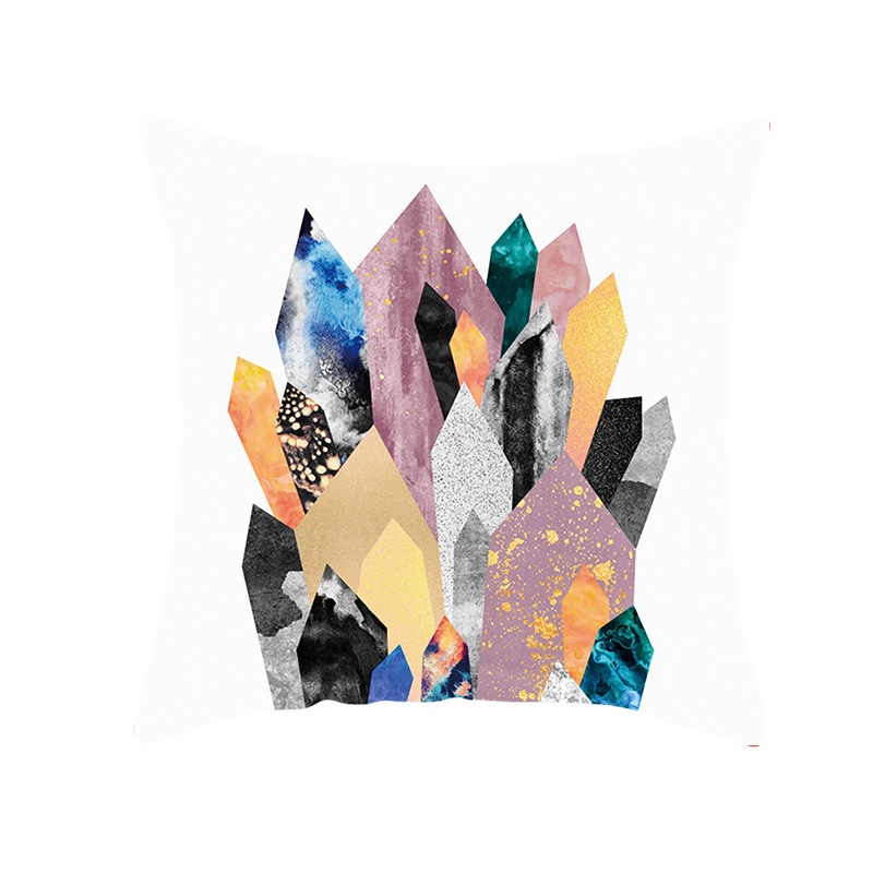 Pernă decorativă Amazon Home, en-gros, 2023, scandinavă, cu linii aurii, peisaj geometric, față de pernă cu piele de piersică