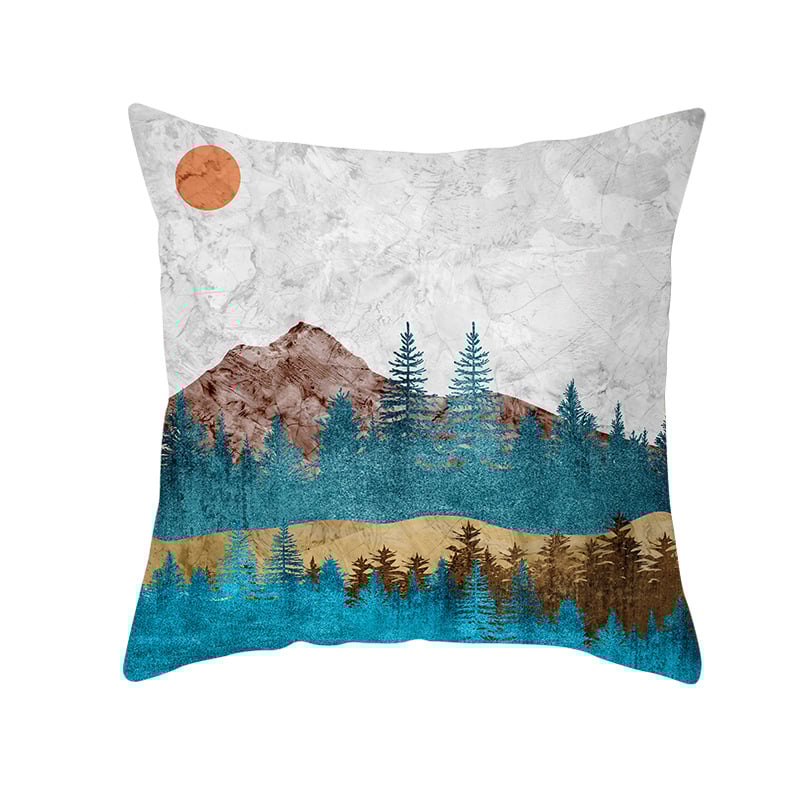 Pernă decorativă Amazon Home, en-gros, 2023, scandinavă, cu linii aurii, peisaj geometric, față de pernă cu piele de piersică