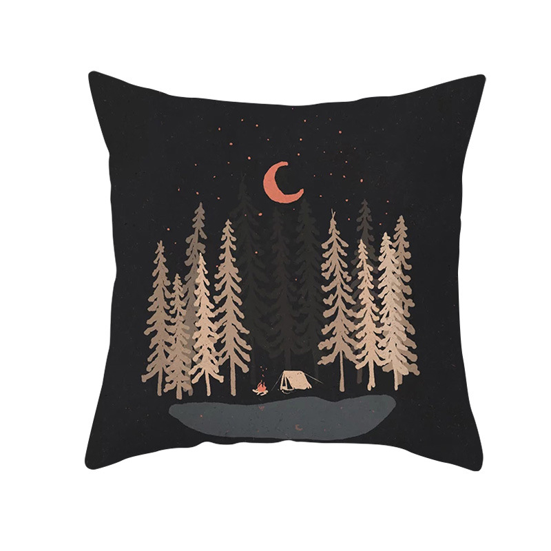 Pernă decorativă Amazon Home, en-gros, 2023, scandinavă, cu linii aurii, peisaj geometric, față de pernă cu piele de piersică