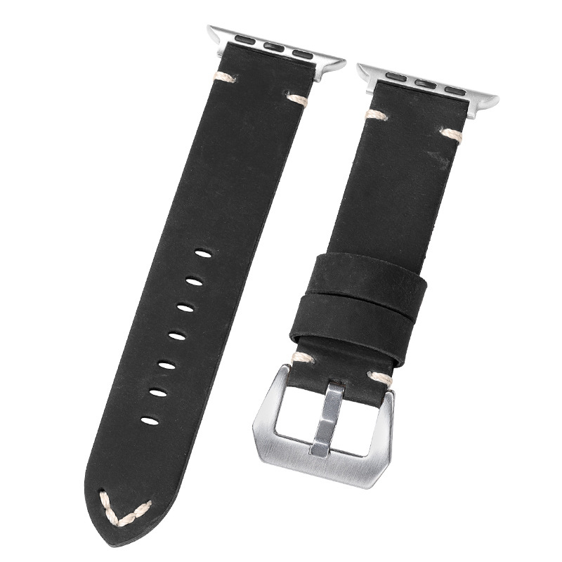 Външнотърговска гореща продажба на първослойна каишка от телешка кожа за мъжки кожени каишки за часовници Apple Watch