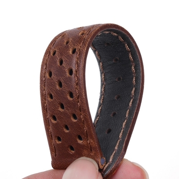 Πορώδες, αναπνεύσιμο δερμάτινο λουράκι λαδιού, προσαρμόσιμο για Huawei Samsung Crazy Horse Frosted Watch Belt Butterfly Pin Buckle 20mm σε απόθεμα