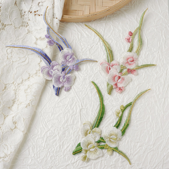 Siuvinėtos falenopsės lipdukai audiniams, kiniško stiliaus senovinio stiliaus „pasidaryk pats“ lipdukai audiniams, Han dinastijos krepšiai, drabužių dėmių taisymas ir lyginimas 10446