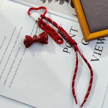 Διασυνοριακή Ζεστή Προσφορά Miu Series Angola Red Love Braided Rope Keychain Bag Διακοσμητικό Κρεμαστό Τσάντα Μοντέρνο