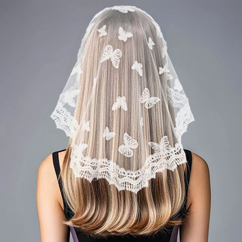 Cezhraničný Amazon španielsky turban biely závoj kryt čipkovaná čiapka jednovrstvová čínska čipka kostolná pokrývka hlavy
