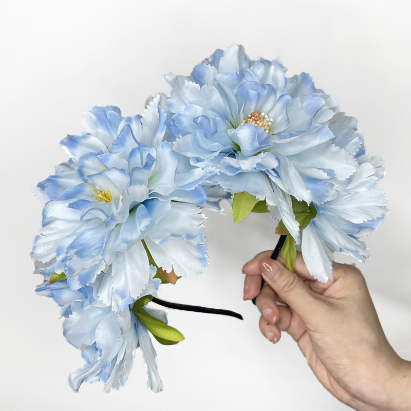 2025 m. pavasario ir vasaros naujas didelis bijūnų galvos juosta su aukštu galvos apdangalu, aukštos kokybės aksesuarai, Naujųjų metų šviežios gėlės, nuotakos galvos juosta moterims