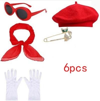 Új 1980-as évekbeli bohócelőadás, bud sapka, hiphop szemüveg, hírességeknek való parti, selyemsál, bross, kiegészítők