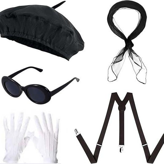 Új 1980-as évekbeli bohócelőadás, bud sapka, hiphop szemüveg, hírességeknek való parti, selyemsál, bross, kiegészítők