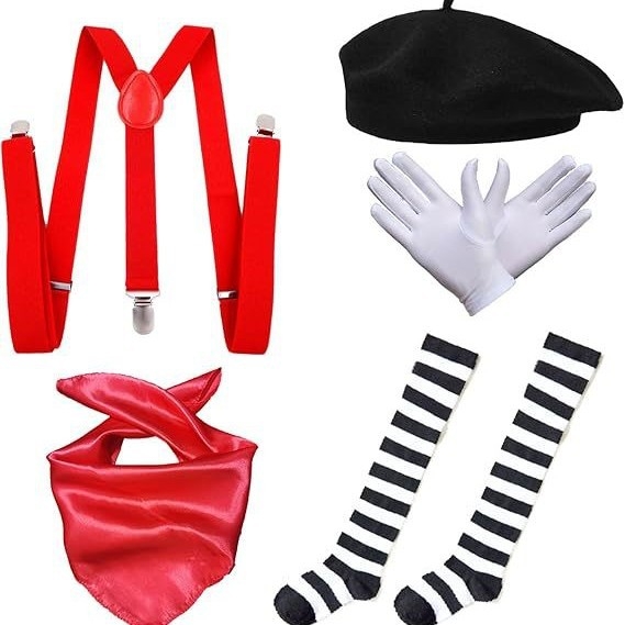 Új 1980-as évekbeli bohócelőadás, bud sapka, hiphop szemüveg, hírességeknek való parti, selyemsál, bross, kiegészítők