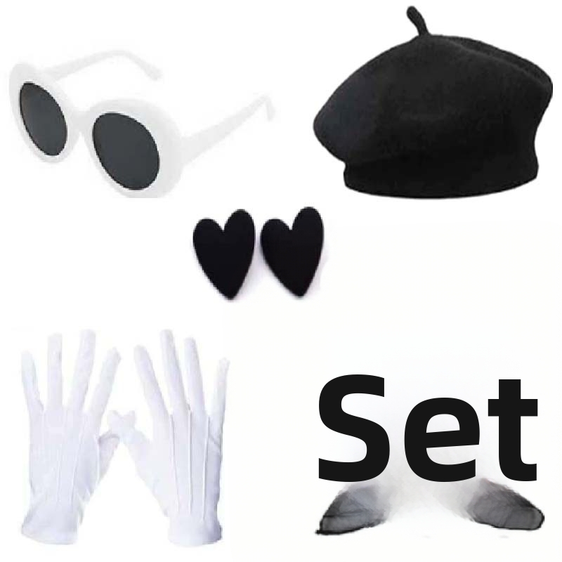 Új 1980-as évekbeli bohócelőadás, bud sapka, hiphop szemüveg, hírességeknek való parti, selyemsál, bross, kiegészítők