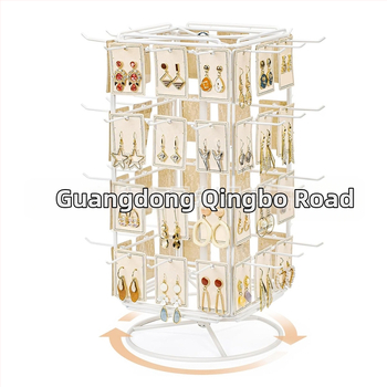 Asztali négyoldalas forgatható ékszerkiállító állvány, határokon átnyúló háztartási kozmetikai asztali nyaklánc, fülbevaló tároló állvány