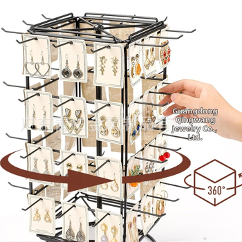 Asztali négyoldalas forgatható ékszerkiállító állvány, határokon átnyúló háztartási kozmetikai asztali nyaklánc, fülbevaló tároló állvány