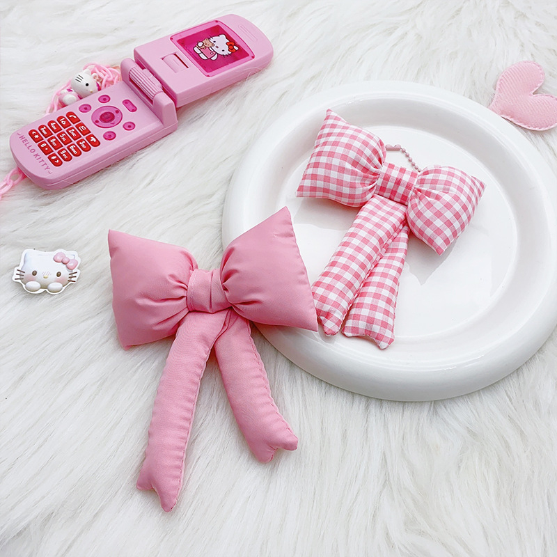 Koreai Ins Chanel stílusú pamut anyagból készült aranyos rózsaszín masnis kis ékszertáska medállánc lányka szív alakú díszítéssel