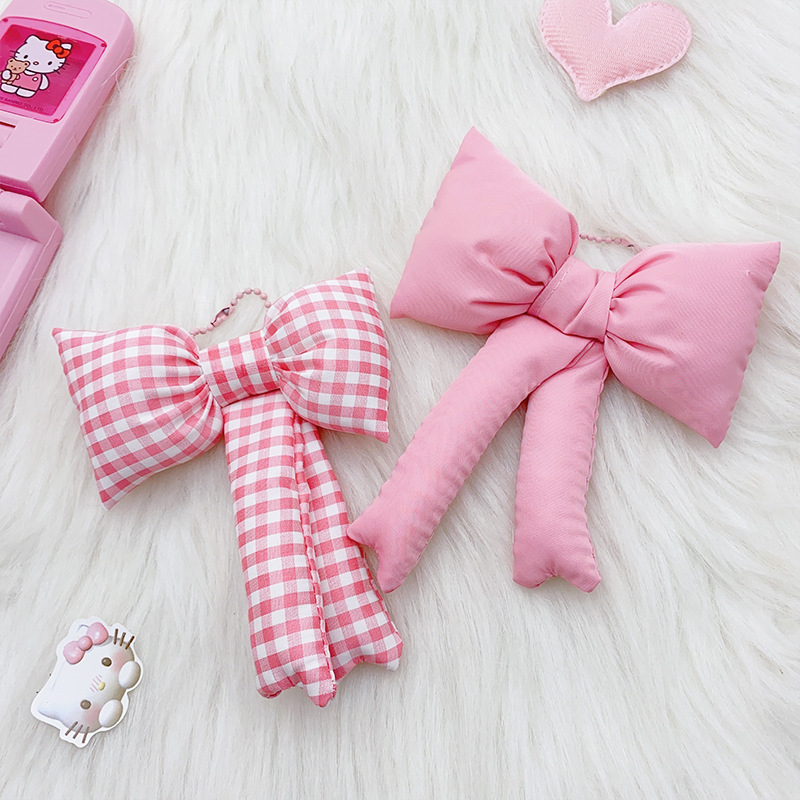 Koreai Ins Chanel stílusú pamut anyagból készült aranyos rózsaszín masnis kis ékszertáska medállánc lányka szív alakú díszítéssel