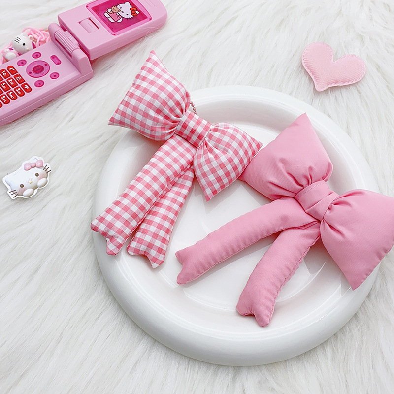 Koreai Ins Chanel stílusú pamut anyagból készült aranyos rózsaszín masnis kis ékszertáska medállánc lányka szív alakú díszítéssel