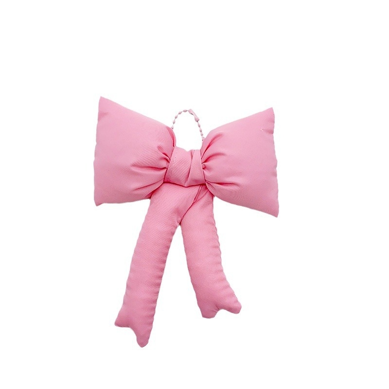 Koreai Ins Chanel stílusú pamut anyagból készült aranyos rózsaszín masnis kis ékszertáska medállánc lányka szív alakú díszítéssel