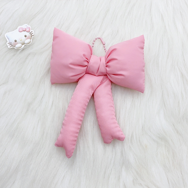 Koreai Ins Chanel stílusú pamut anyagból készült aranyos rózsaszín masnis kis ékszertáska medállánc lányka szív alakú díszítéssel