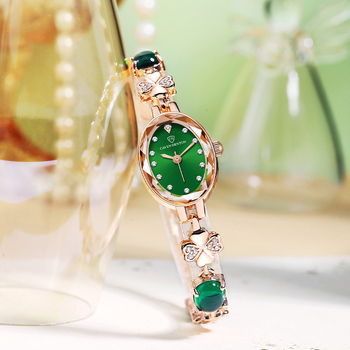 Νέο μοντέρνο διακοσμητικό γυναικείο ρολόι 2024, γυναικείο υψηλής ποιότητας αδιάβροχο σμαραγδένιο διακοσμητικό βραχιόλι 1