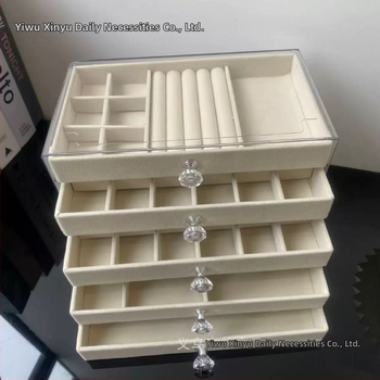 Lemmikloomade 5-kihiline sahtlitüüpi ehete hoiukarp kõrvarõngaste, kaelakee, sõrmuse ehtekarp sahtliga tualettlauaga